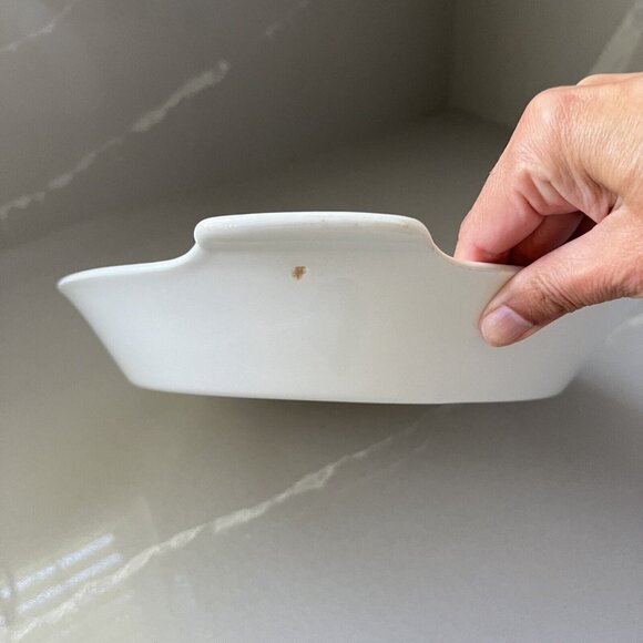 Arabia Finland White Dish Shallow Round With Handles Contemporary Serving - Picture 7 of 10